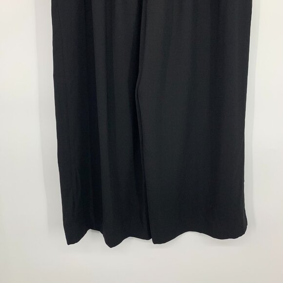 J.Crew 365 Pants Black Pull On Wide Leg Cropped Crepe - Picture 9 of 9